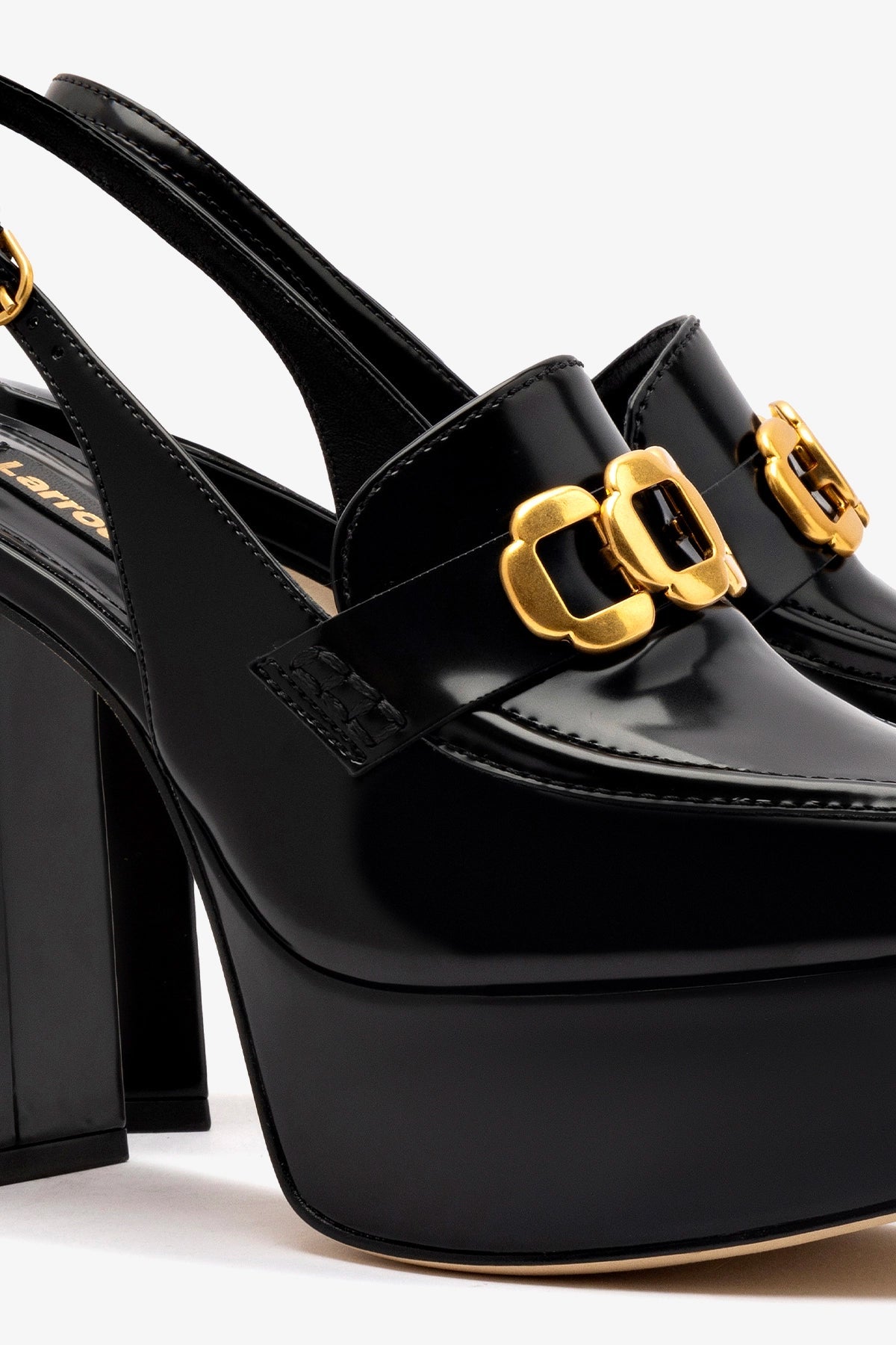 Larroude Harrington Loafer Hi In Black Box Leather
