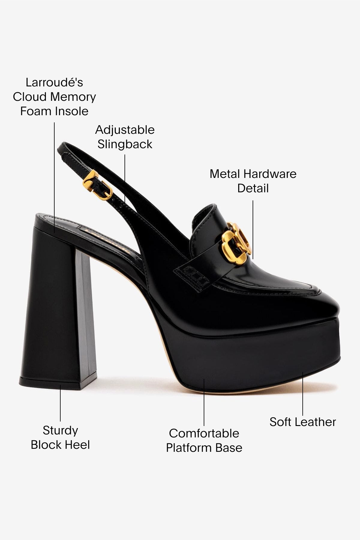 Larroude Harrington Loafer Hi In Black Box Leather