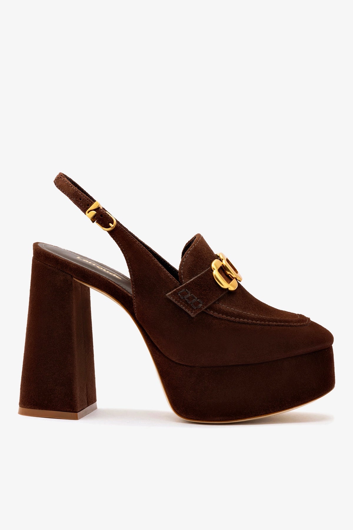 Larroude Harrington Loafer Hi In Brown Suede