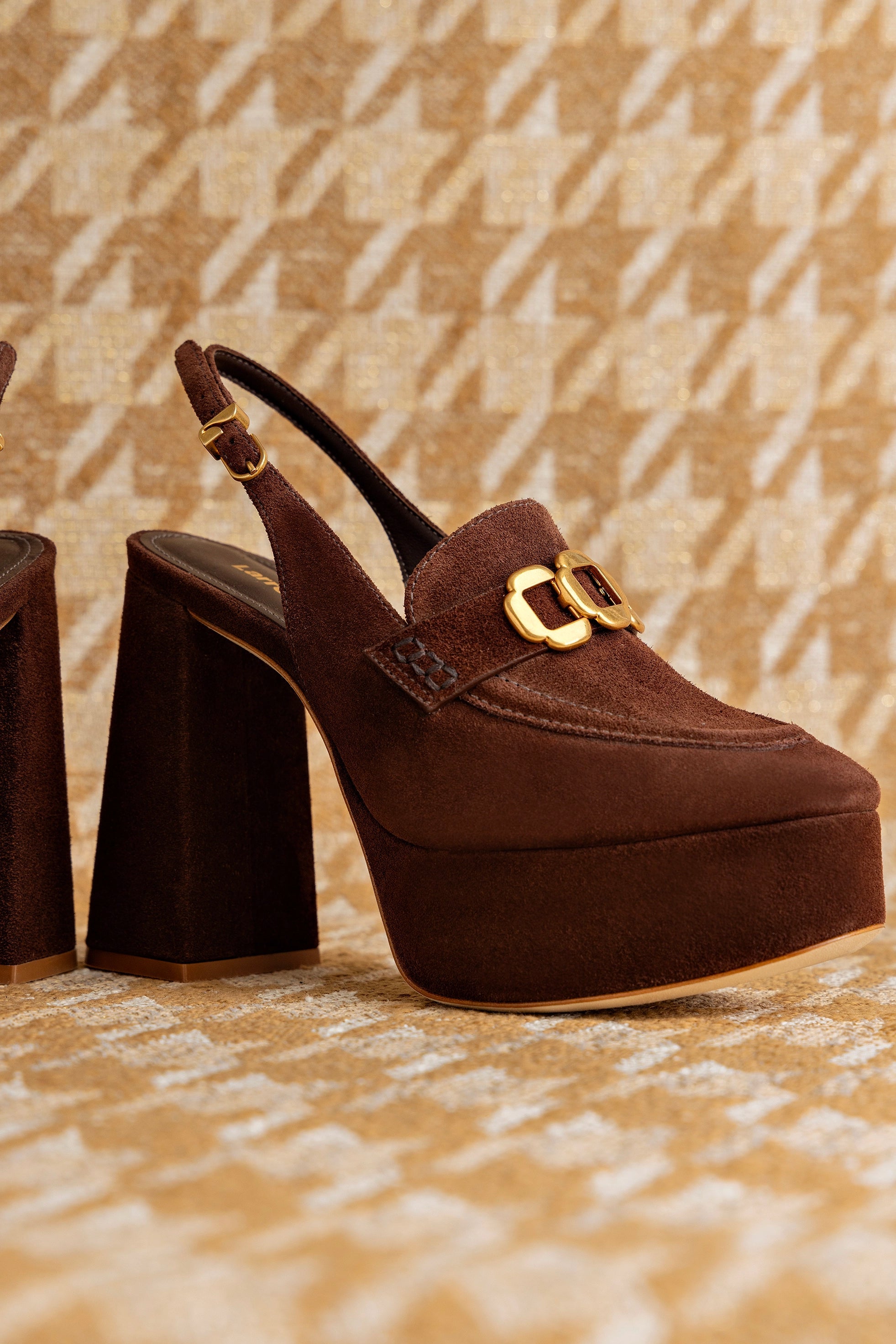 Larroude Harrington Loafer Hi In Brown Suede
