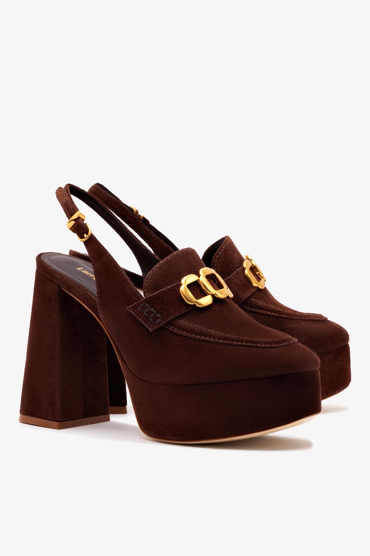 Larroude Harrington Loafer Hi In Brown Suede