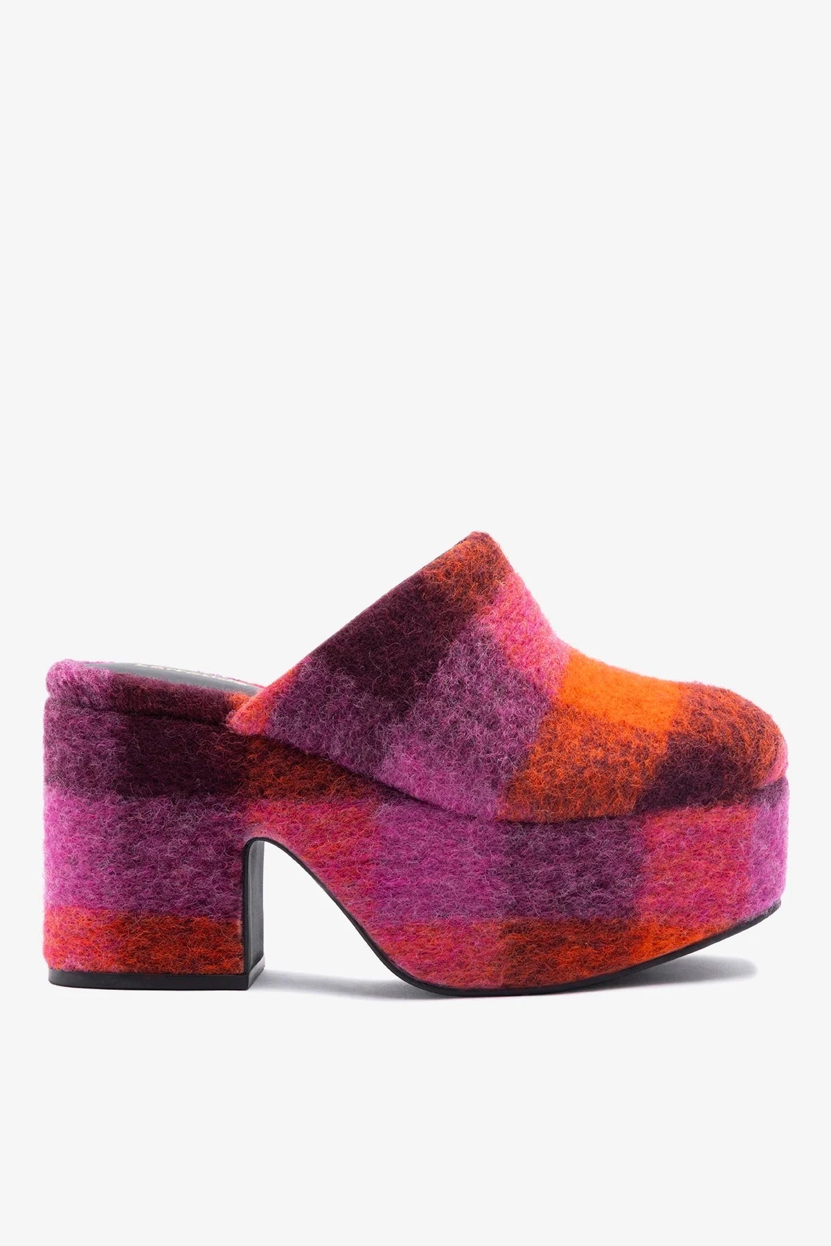 Larroude Miso Platform Clog Plum Printed Felt