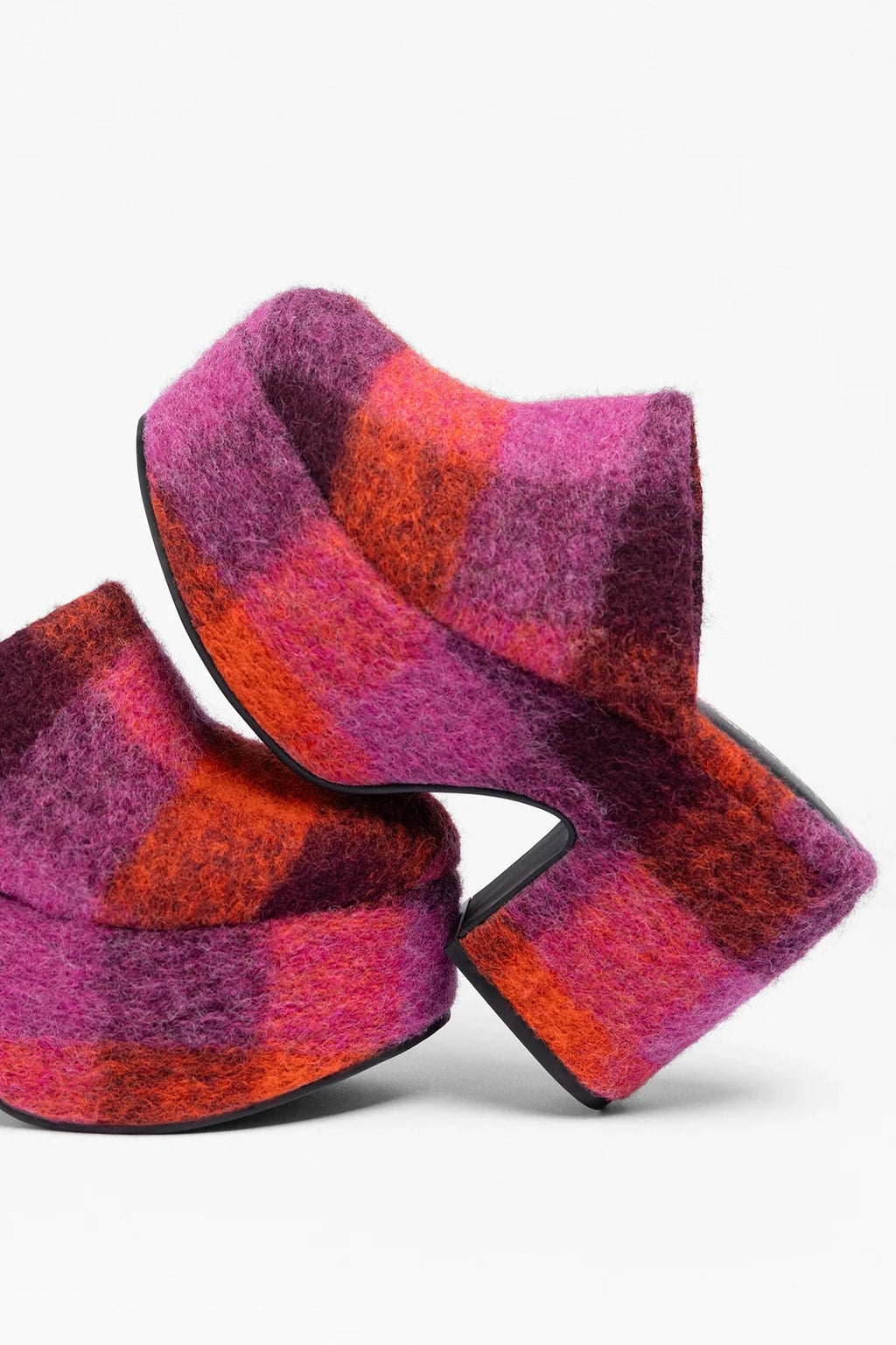 Larroude Miso Platform Clog Plum Printed Felt