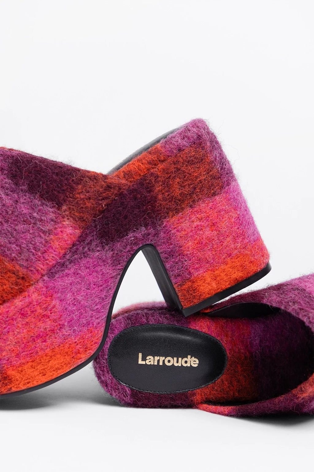 Larroude Miso Platform Clog Plum Printed Felt