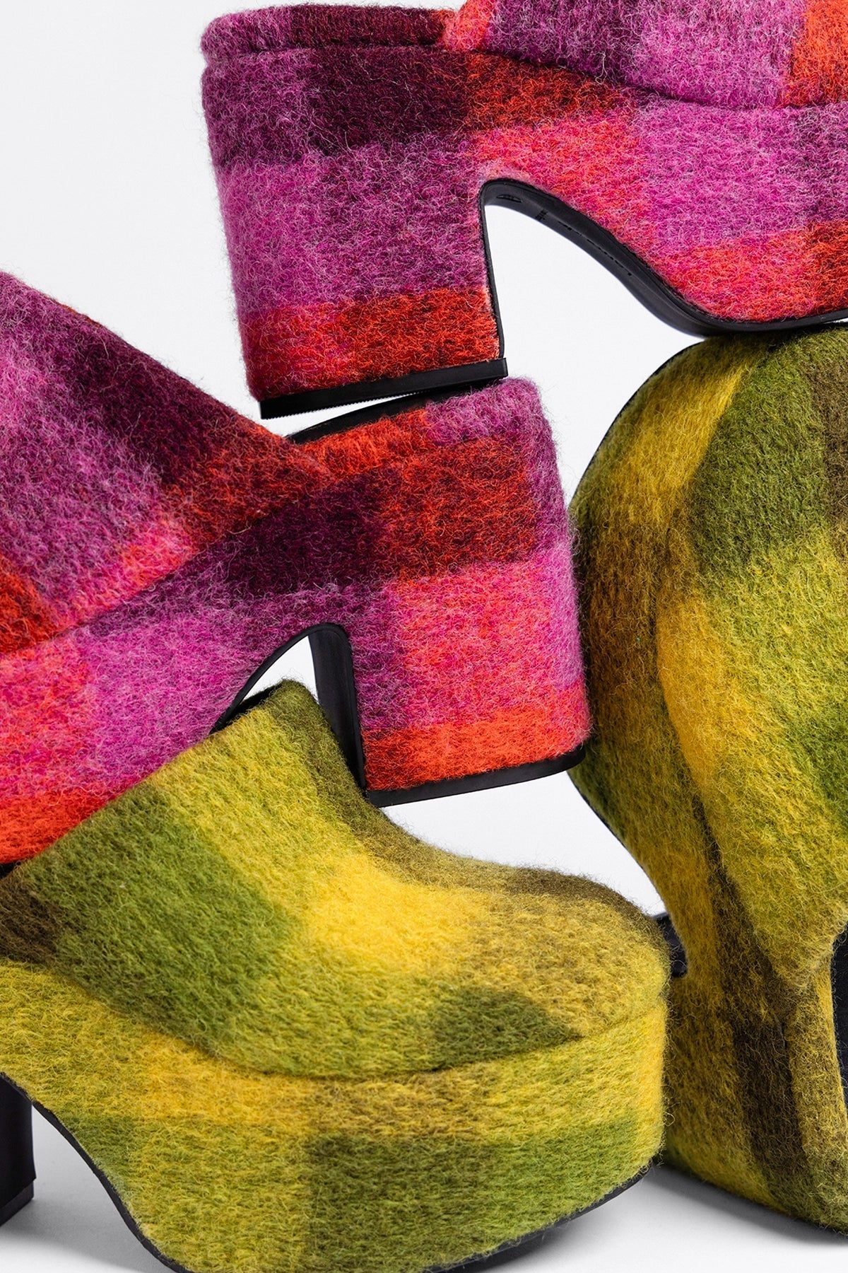 Larroude Miso Platform Clog Cactus Printed Felt