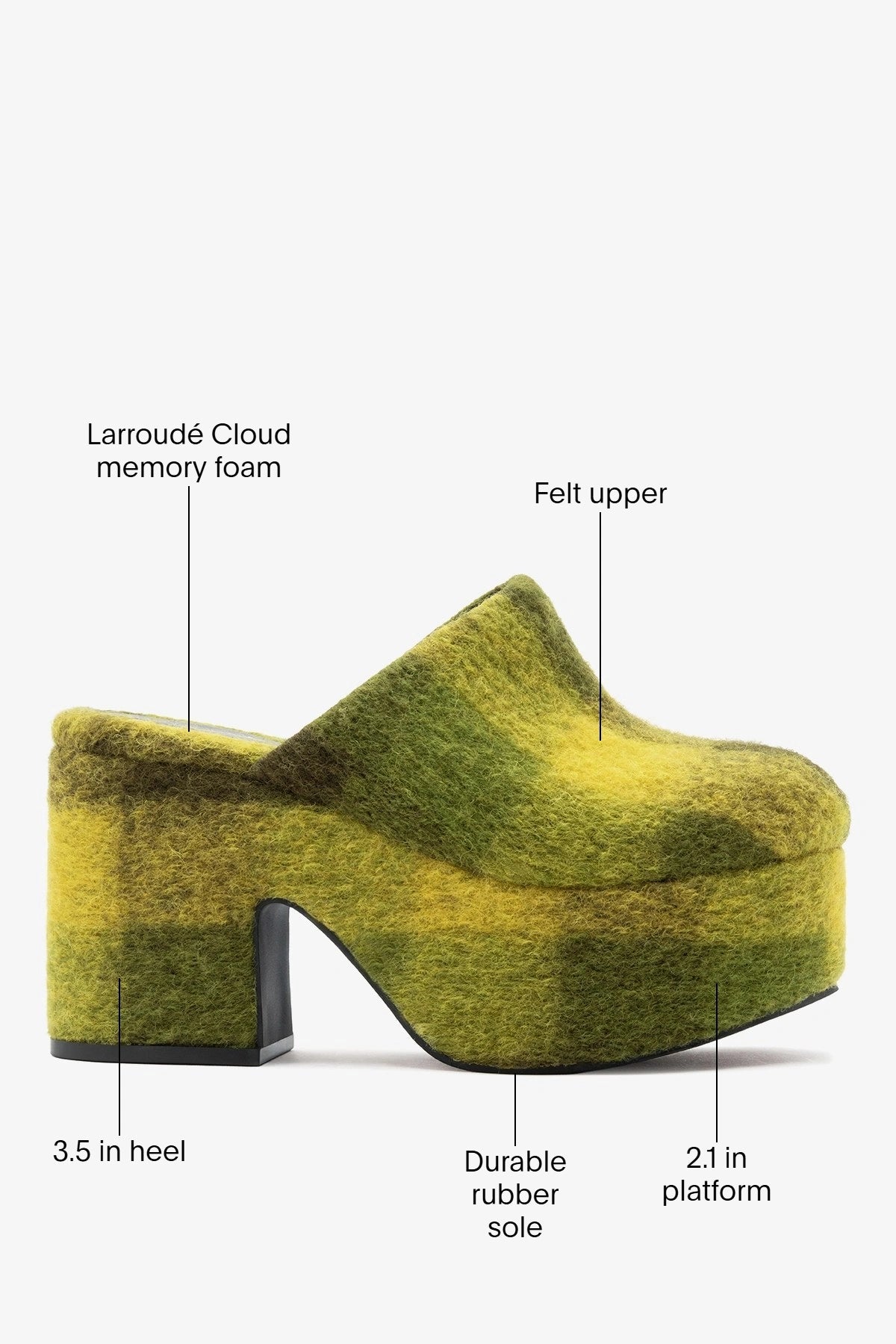 Larroude Miso Platform Clog Cactus Printed Felt