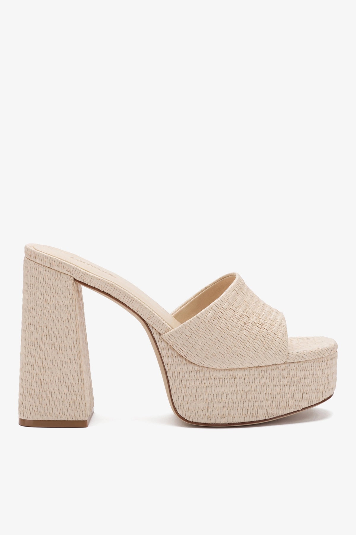 Larroude Dolly Mule In Natural Raffia