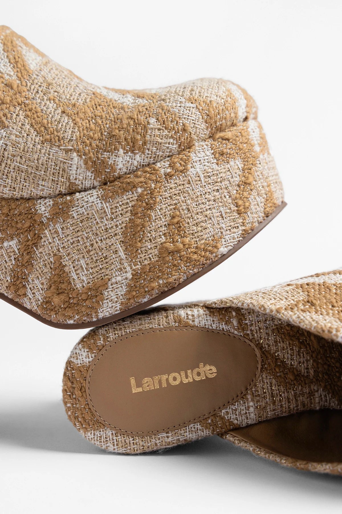 Larroude Miso Platform Clog Latte Fabric