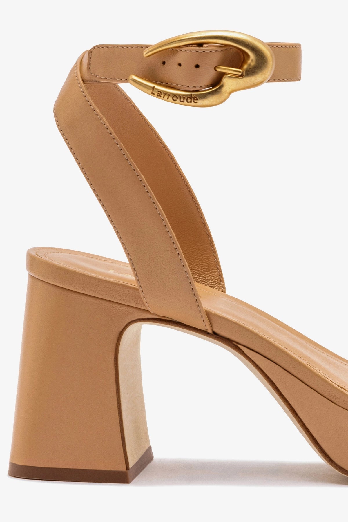 Larroude Dolly Verona Low Sandal In Tan Leather