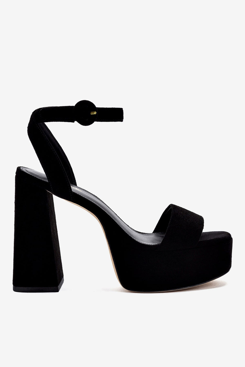 Larroude Dolly Sandal In Black Suede