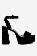 Larroude Dolly Sandal In Black Suede