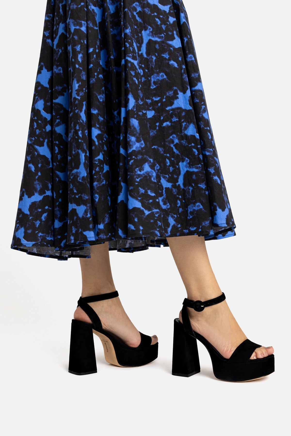 Larroude Dolly Sandal In Black Suede
