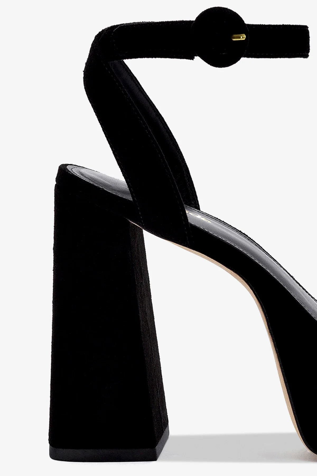 Larroude Dolly Sandal In Black Suede