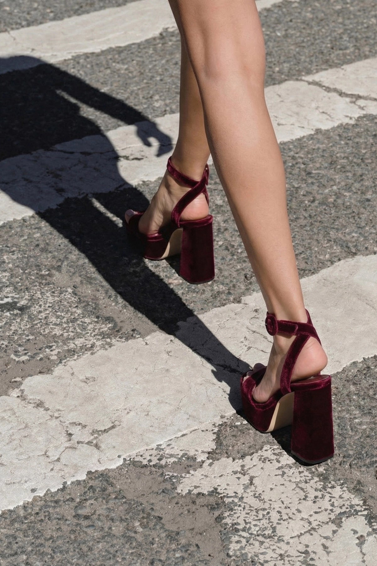 Larroude Dolly Sandal In Wine Velvet