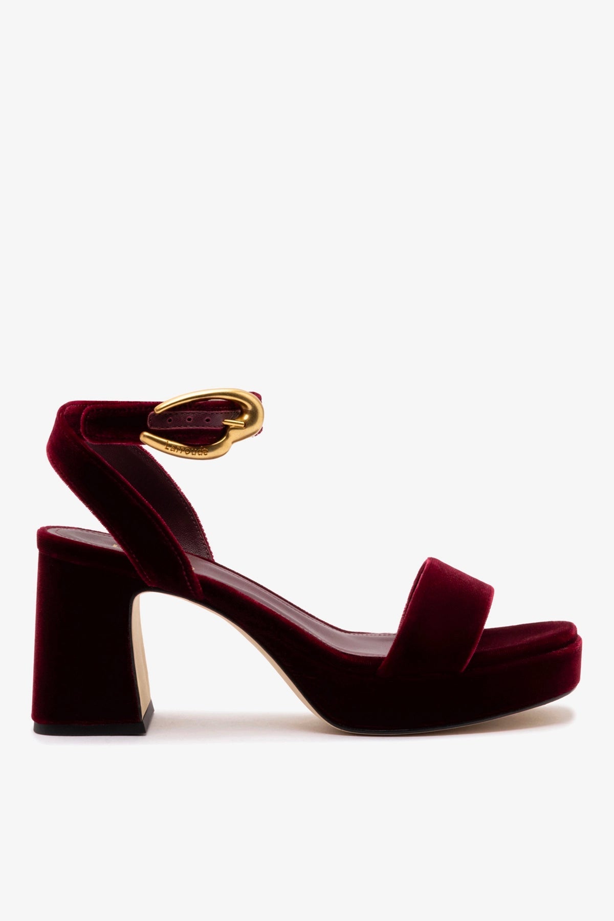 Larroude Dolly Verona Low Sandal Wine Velvet
