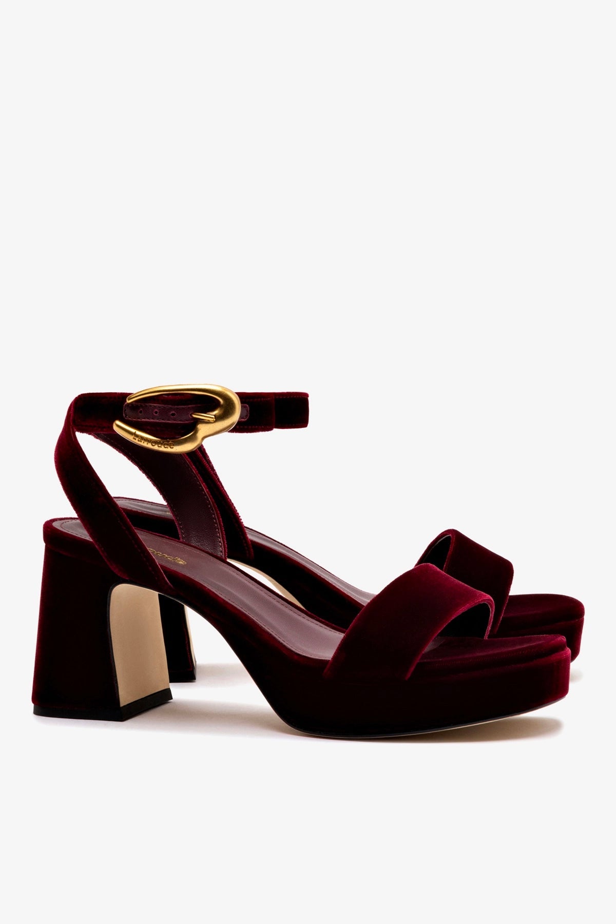 Larroude Dolly Verona Low Sandal Wine Velvet