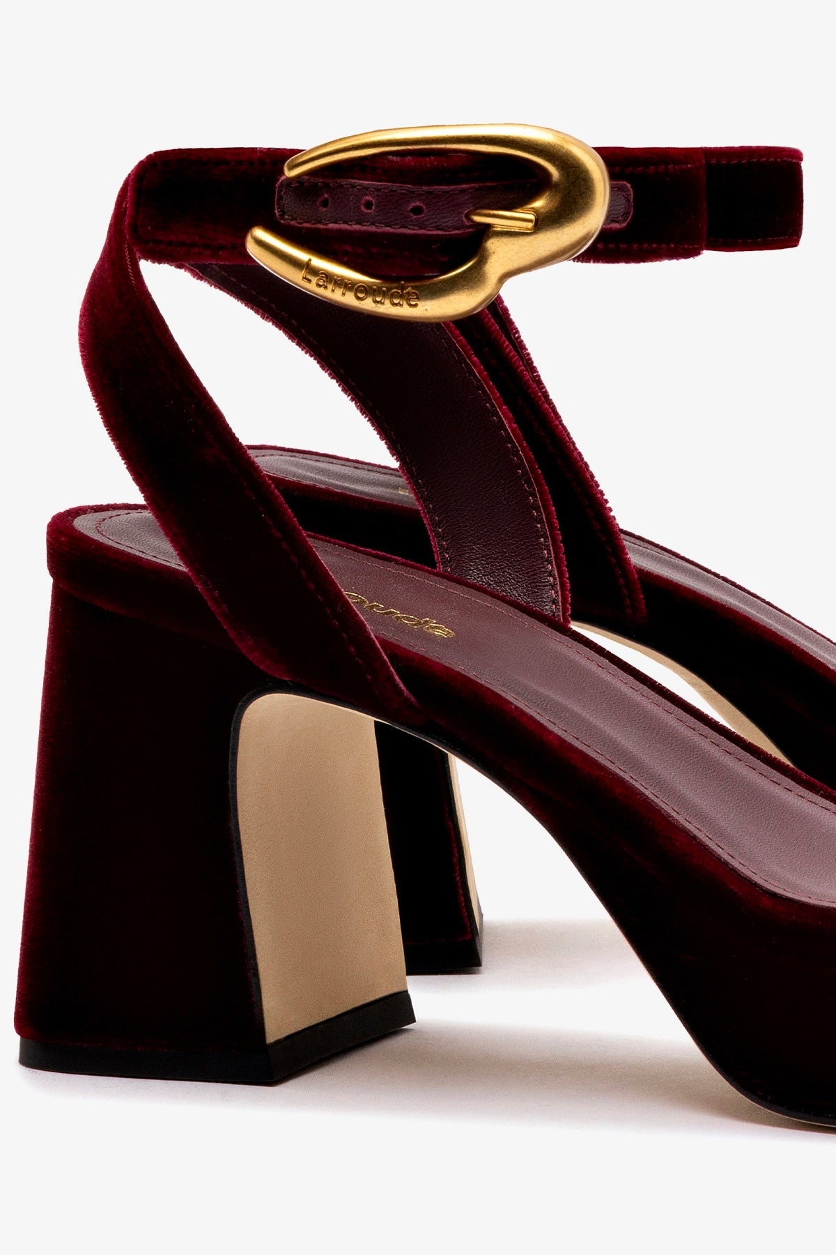 Larroude Dolly Verona Low Sandal Wine Velvet