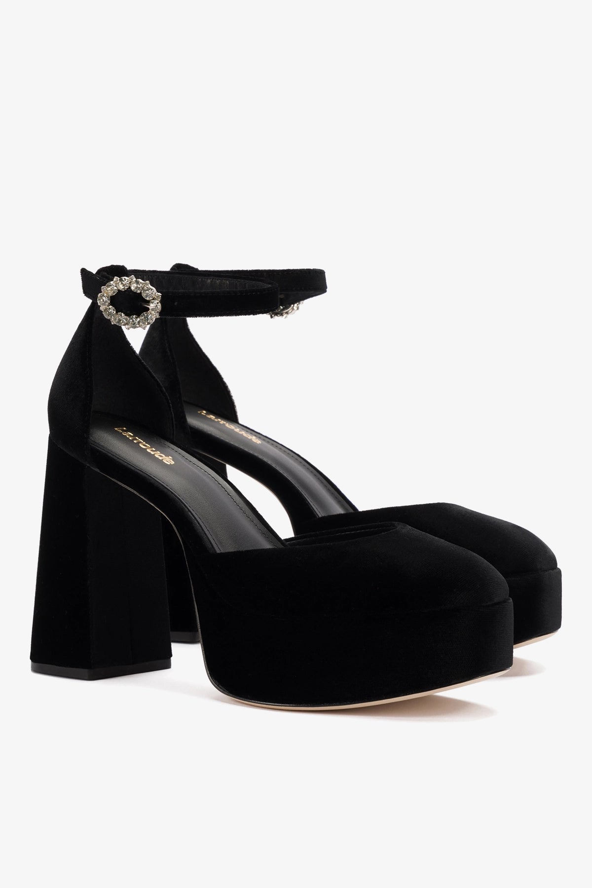 Larroude Ari Pump In Black Velvet