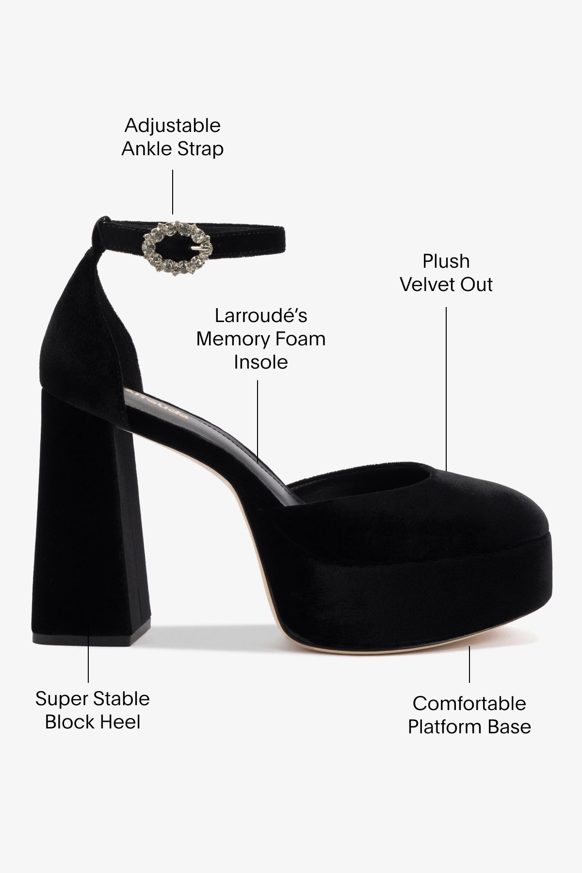 Larroude Ari Pump In Black Velvet