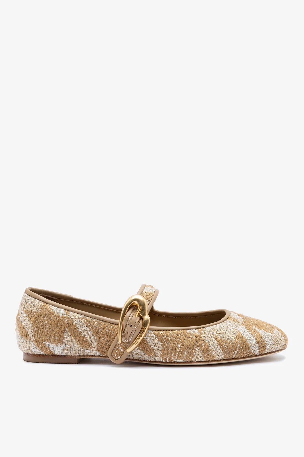 Larroude Verona Ballet Flat Latte Printed Fabric