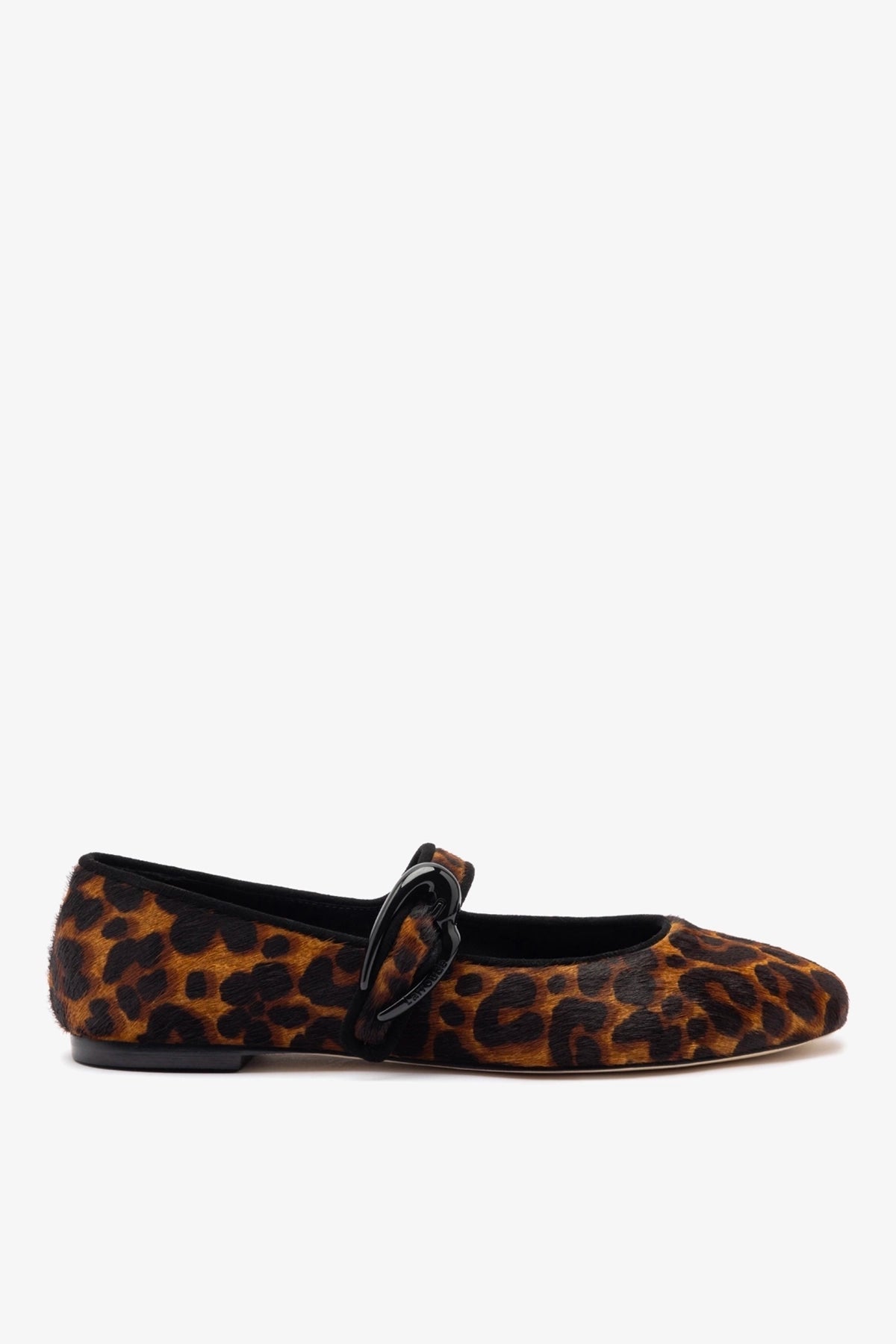 Larroude Verona Ballet Flat In Leopard Print Calf Hair