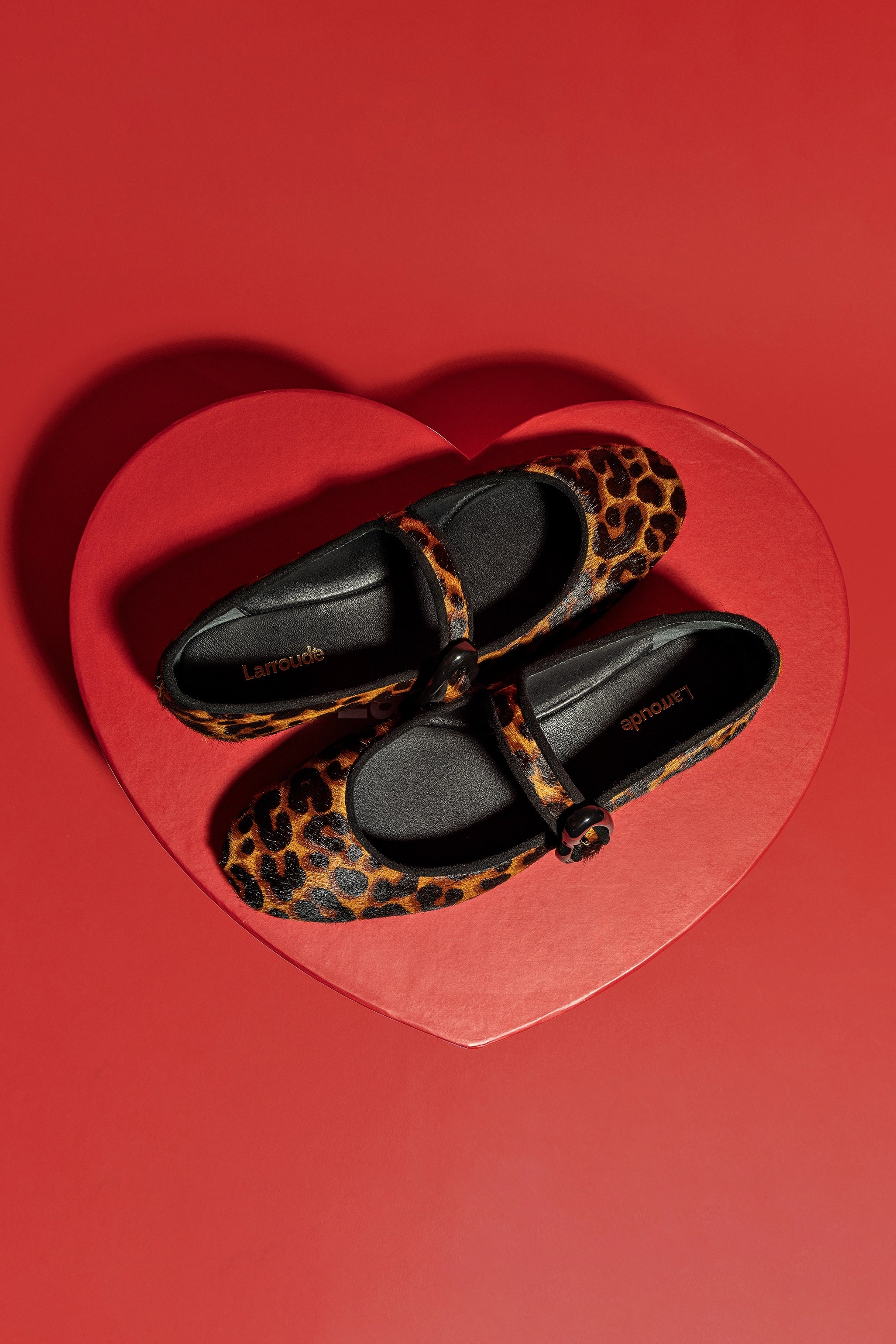 Larroude Verona Ballet Flat In Leopard Print Calf Hair