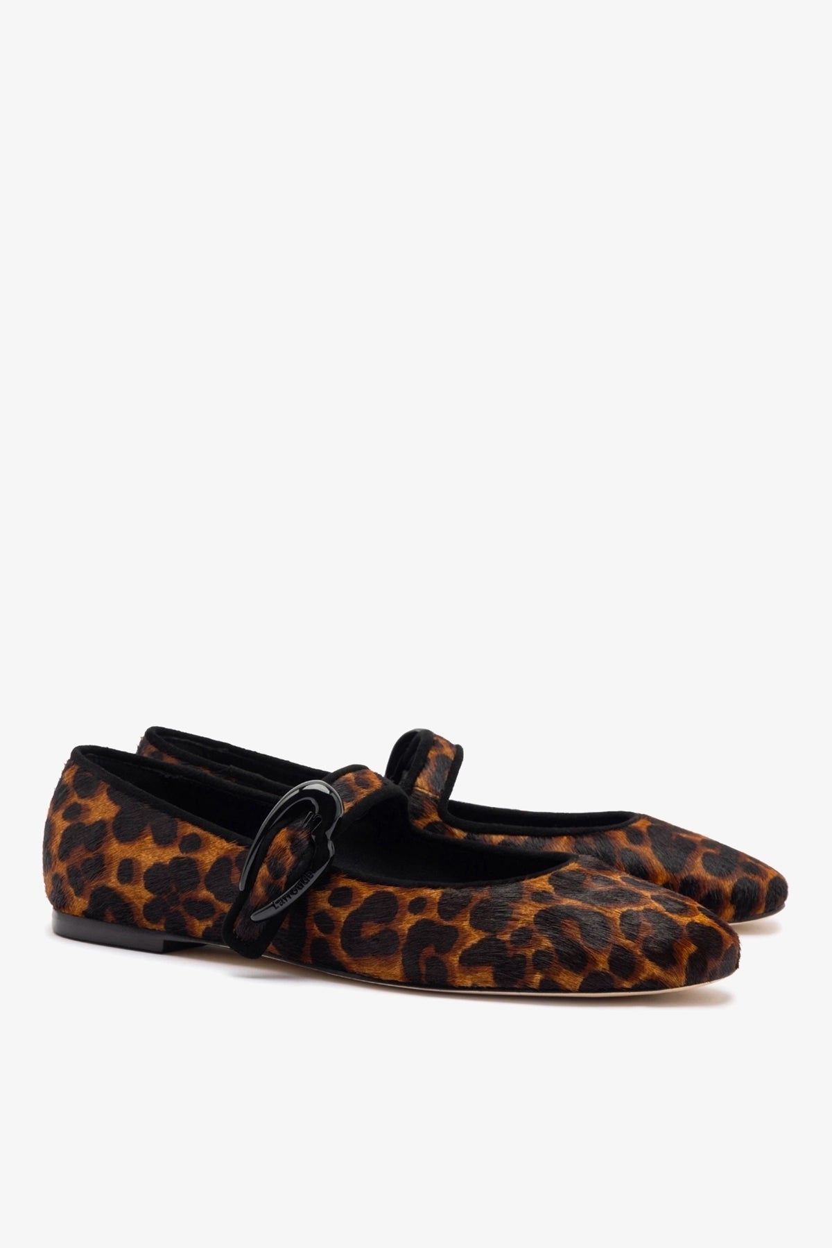 Larroude Verona Ballet Flat In Leopard Print Calf Hair