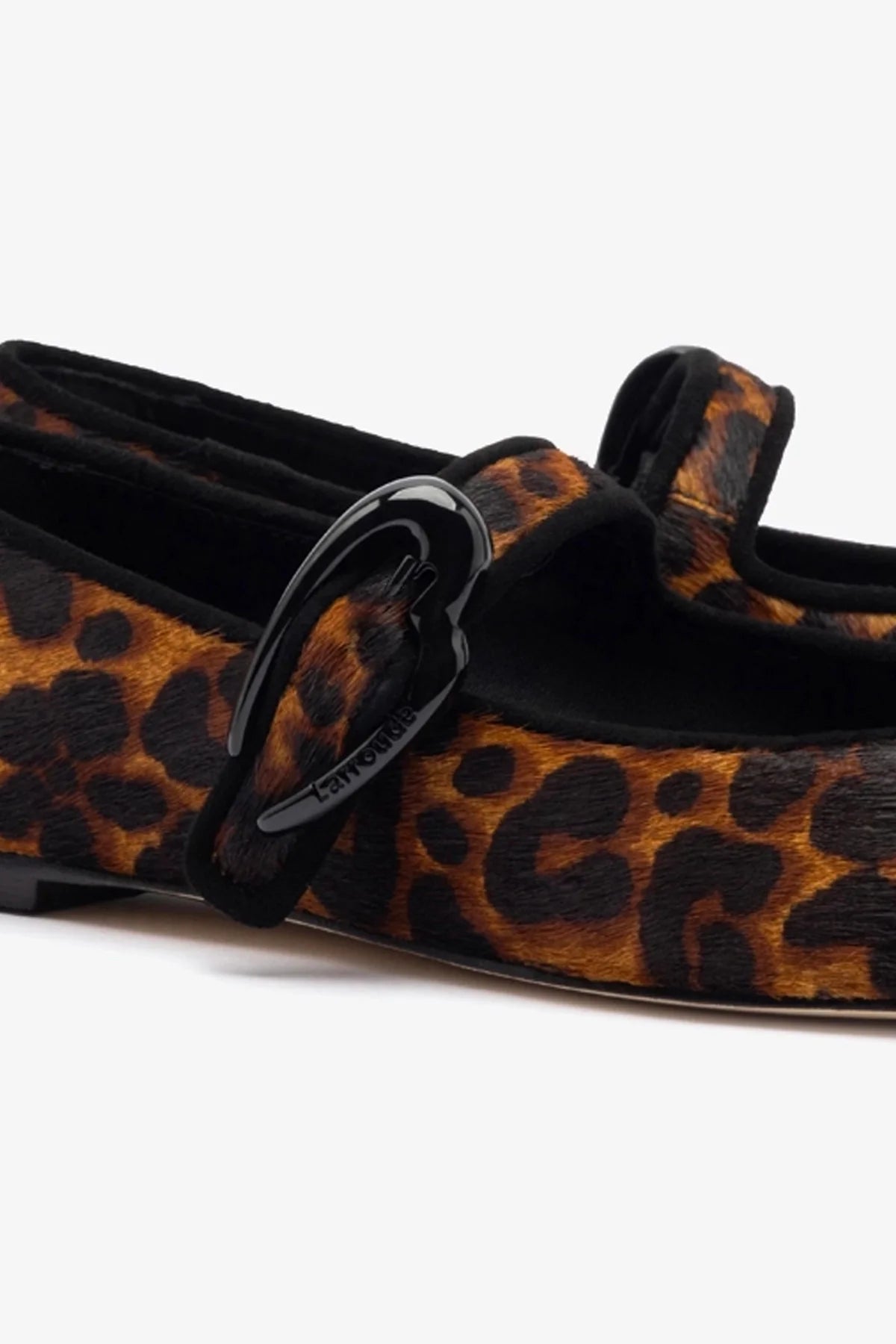 Larroude Verona Ballet Flat In Leopard Print Calf Hair