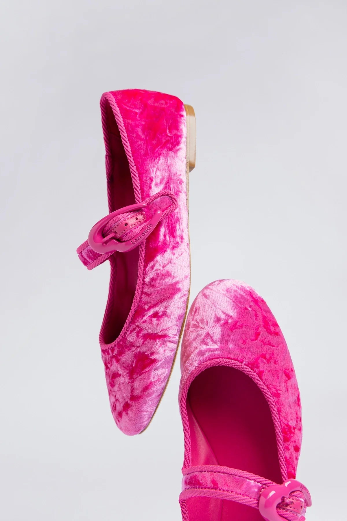 Larroude Verona Ballet Flat Pink Velvet