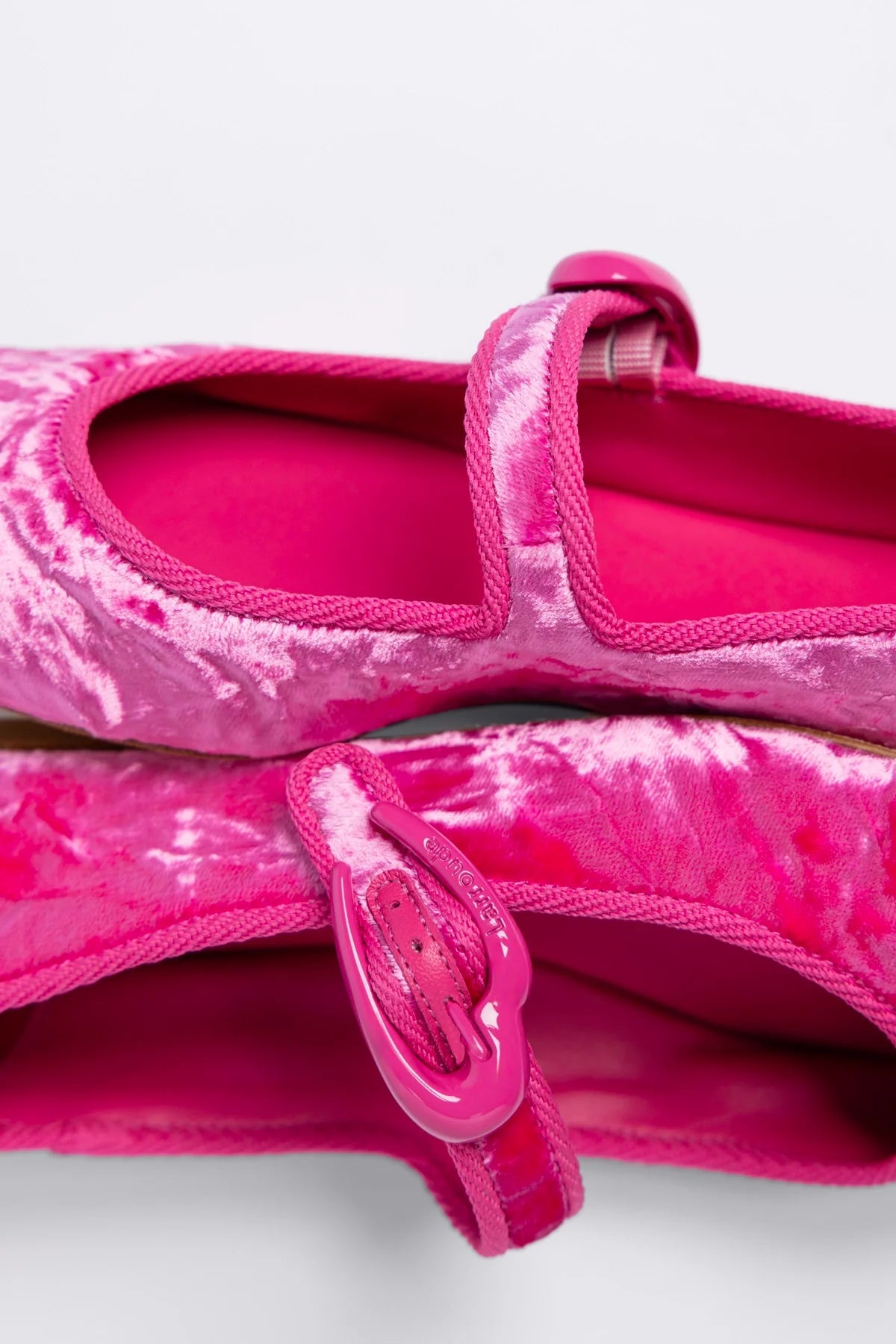 Larroude Verona Ballet Flat Pink Velvet