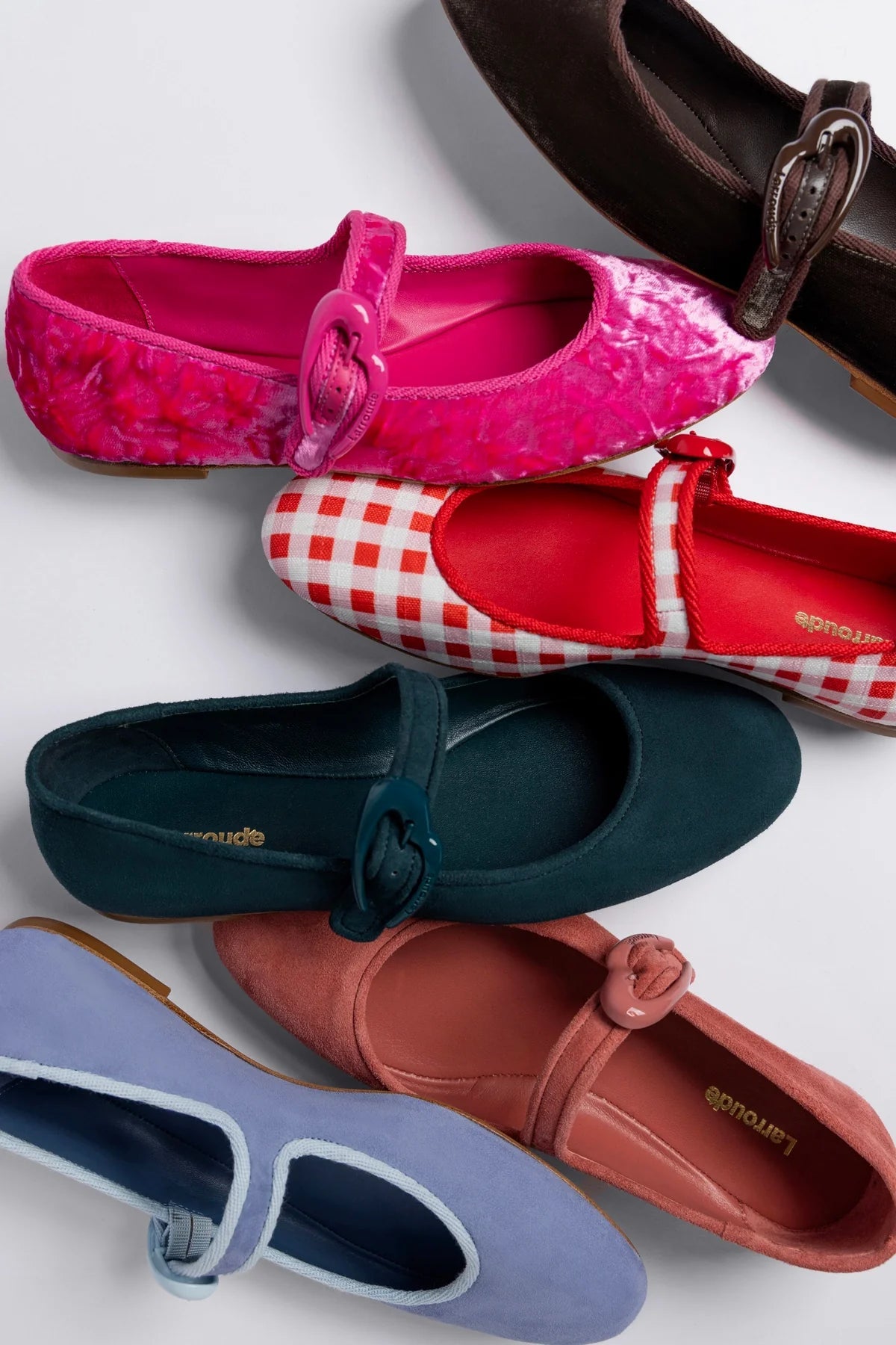 Larroude Verona Ballet Flat Pink Velvet