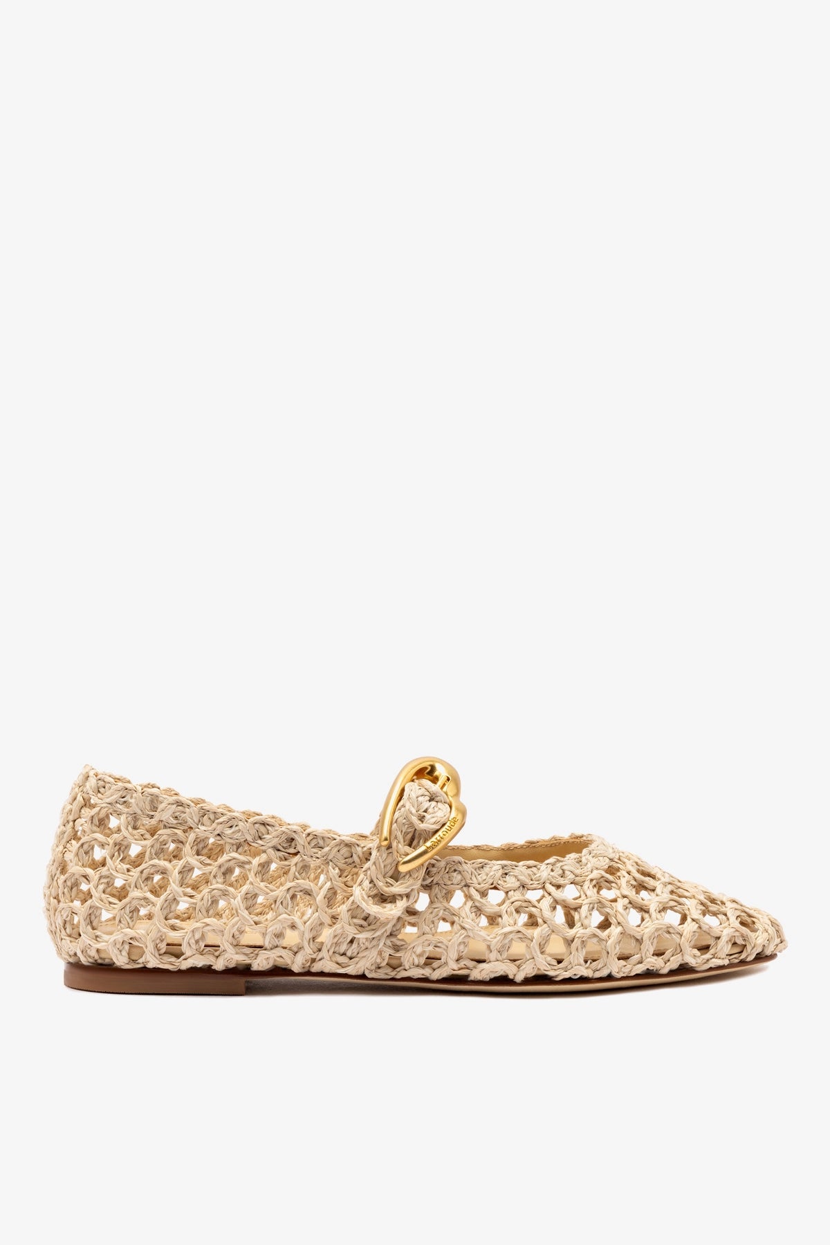 Larroude Verona Macrame In Beige Embroidered Raffia