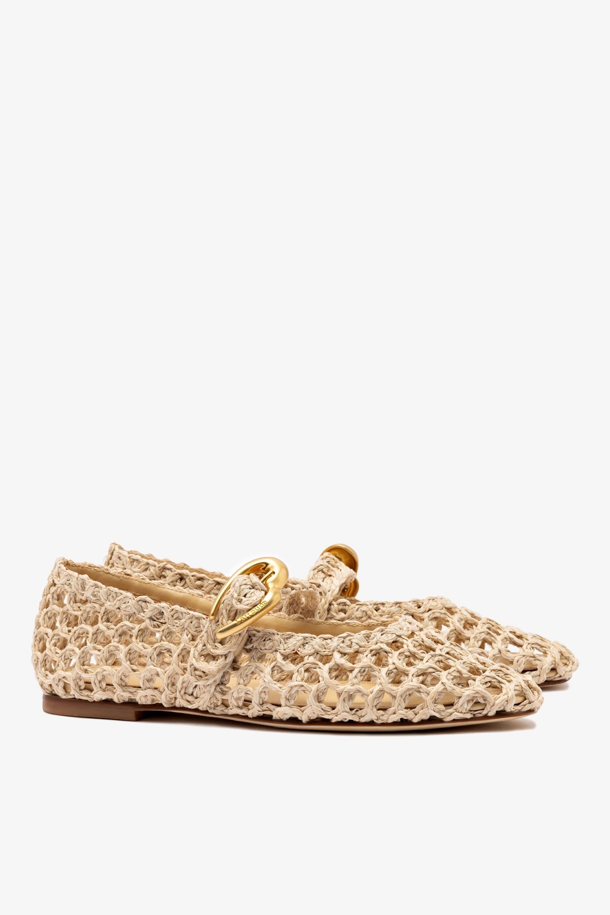 Larroude Verona Macrame In Beige Embroidered Raffia