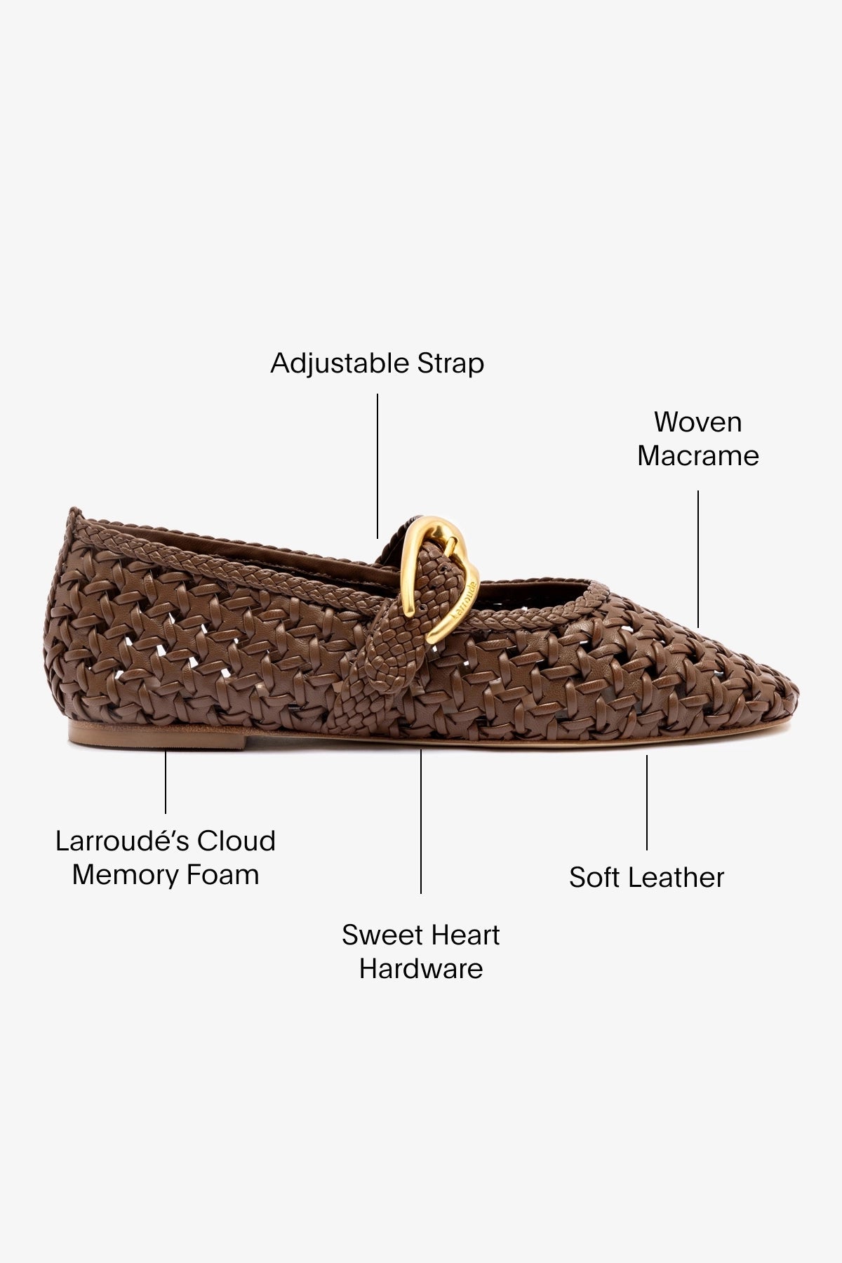 Larroude Verona New Macrame In Burnt Umber Leather