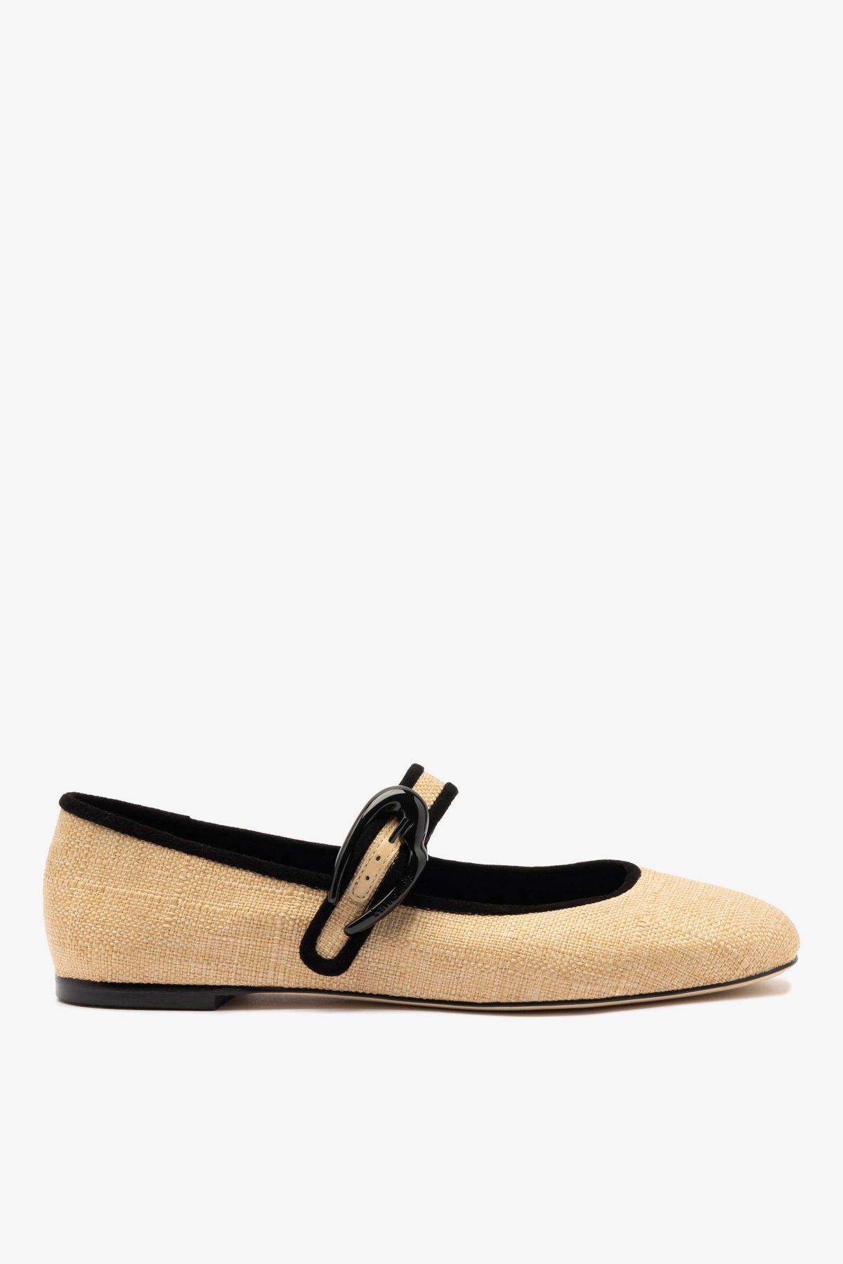 Larroude Verona Ballet Flat Beige Raffia