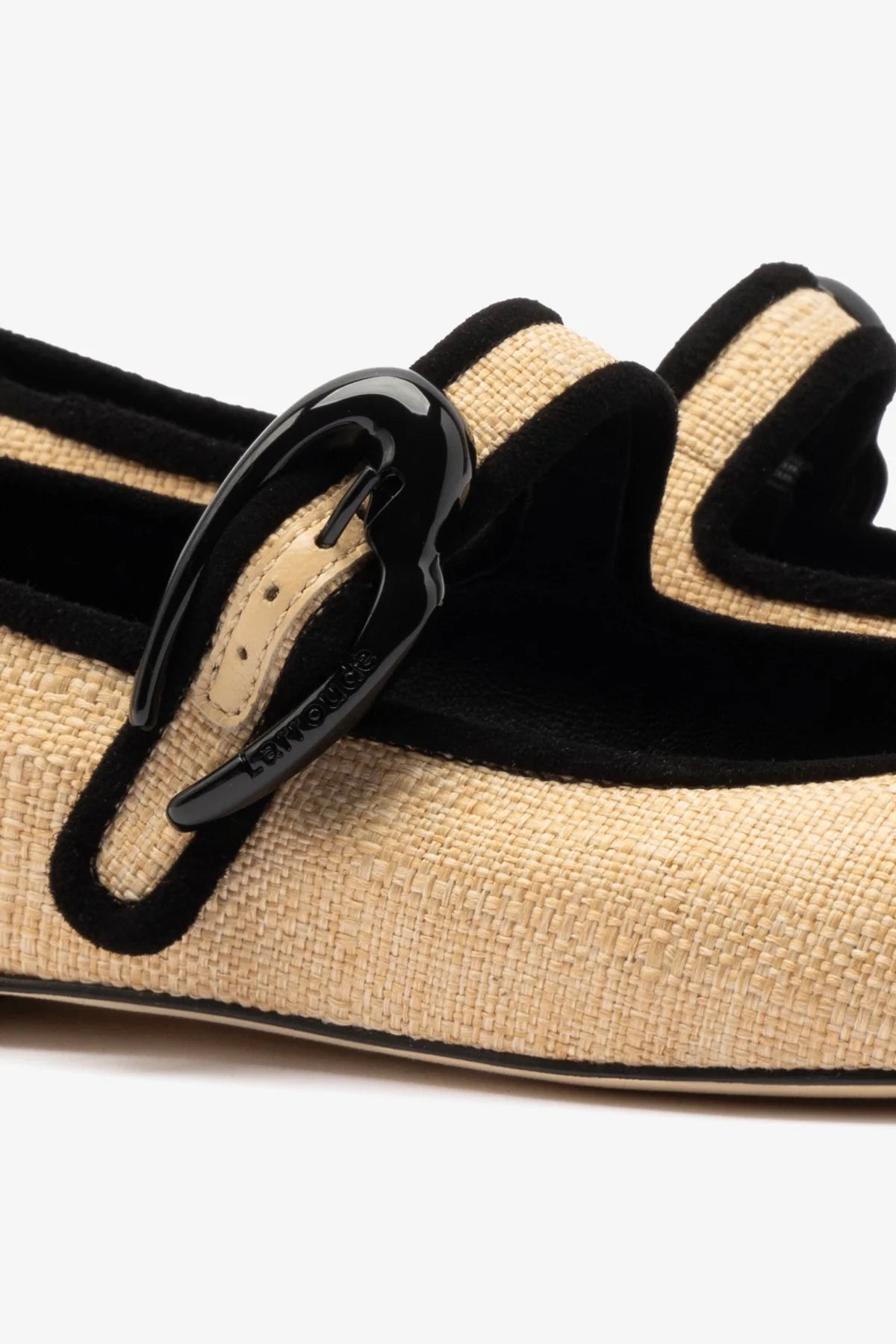 Larroude Verona Ballet Flat Beige Raffia
