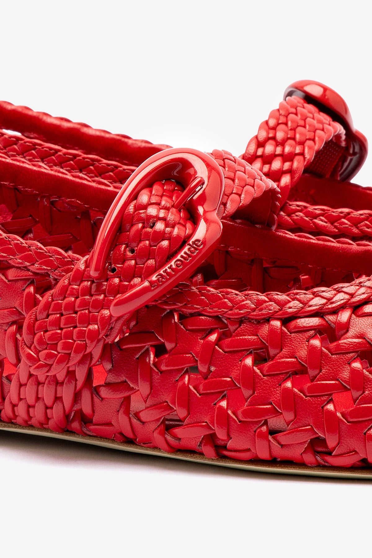 Larroude Verona New Macrame In Scarlet Leather