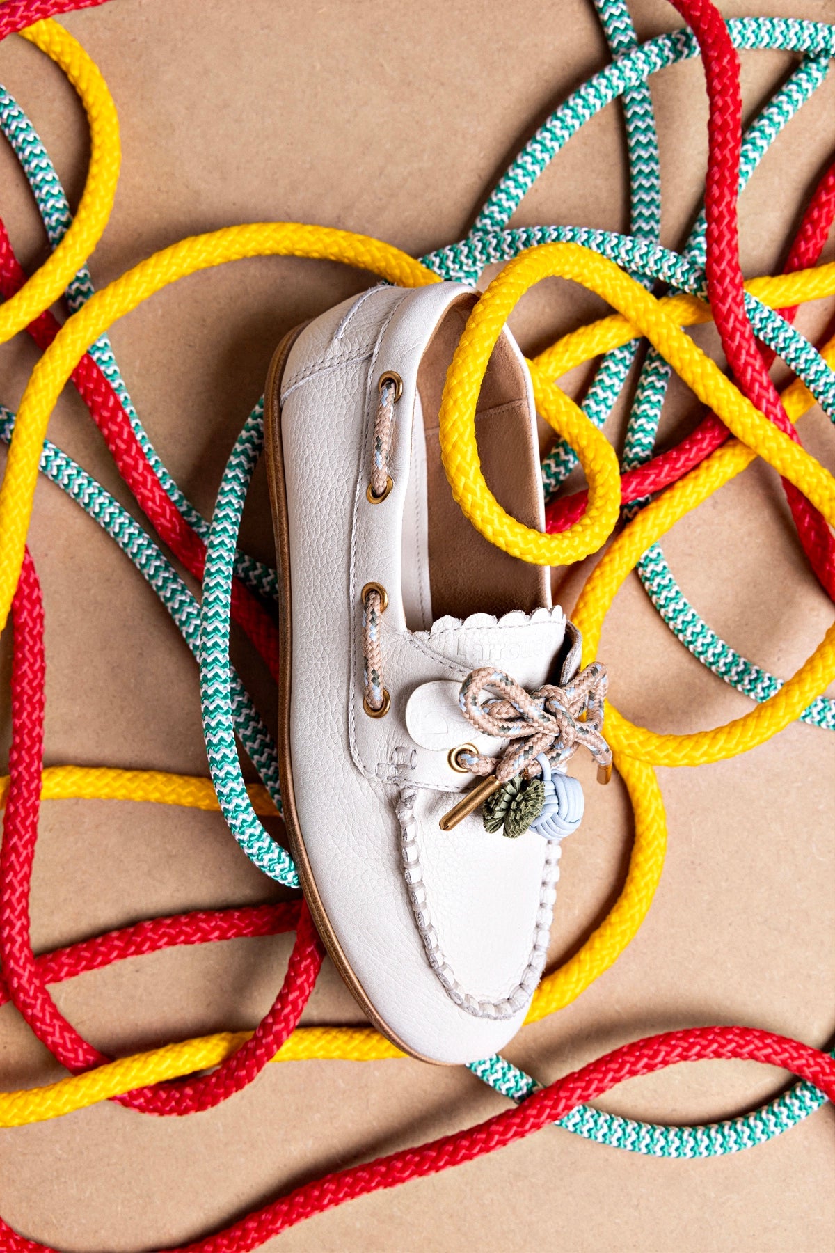 Larroude Cyprus Boat Shoe In Ivory Leather