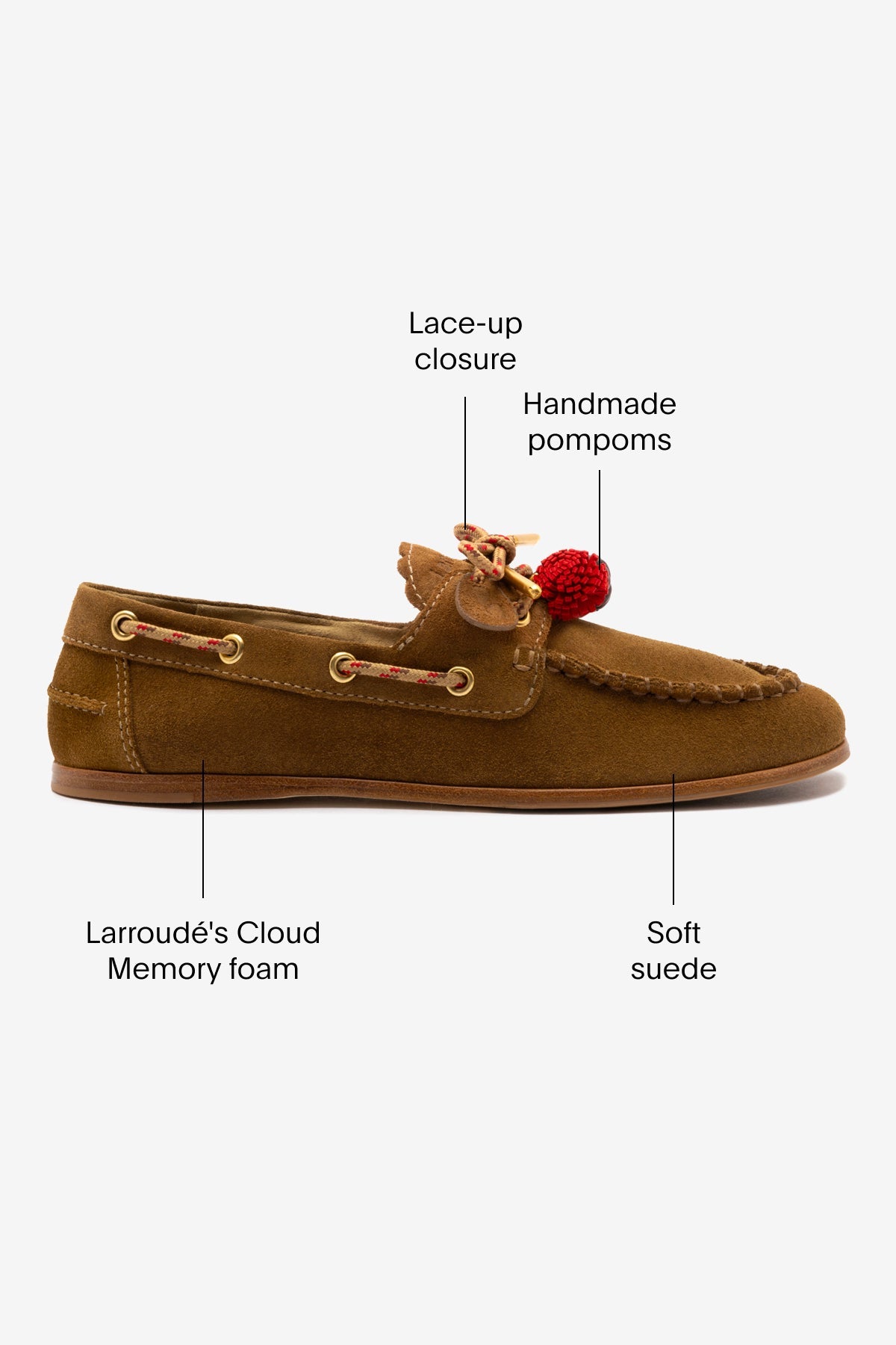 Larroude Cyprus Boat Shoe In Russet Suede