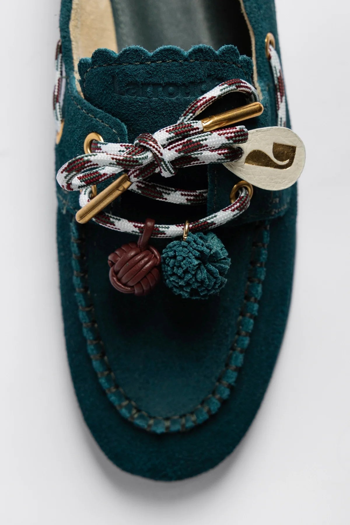 Larroude Cyprus Boat Shoe Deepsea Suede