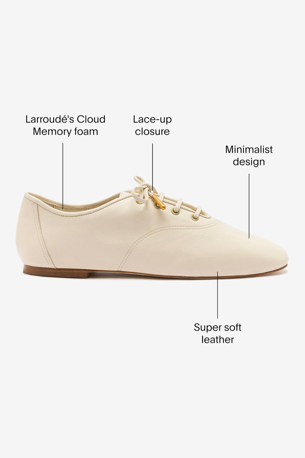Larroude Liza Sneaker In Ivory Leather