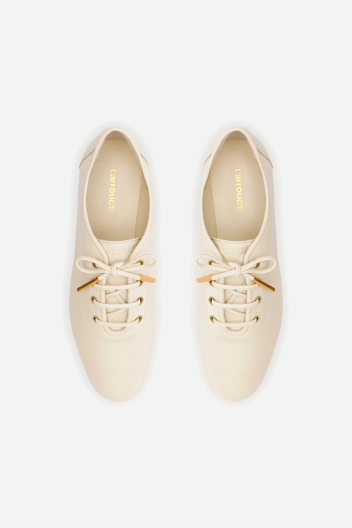 Larroude Liza Sneaker In Ivory Leather