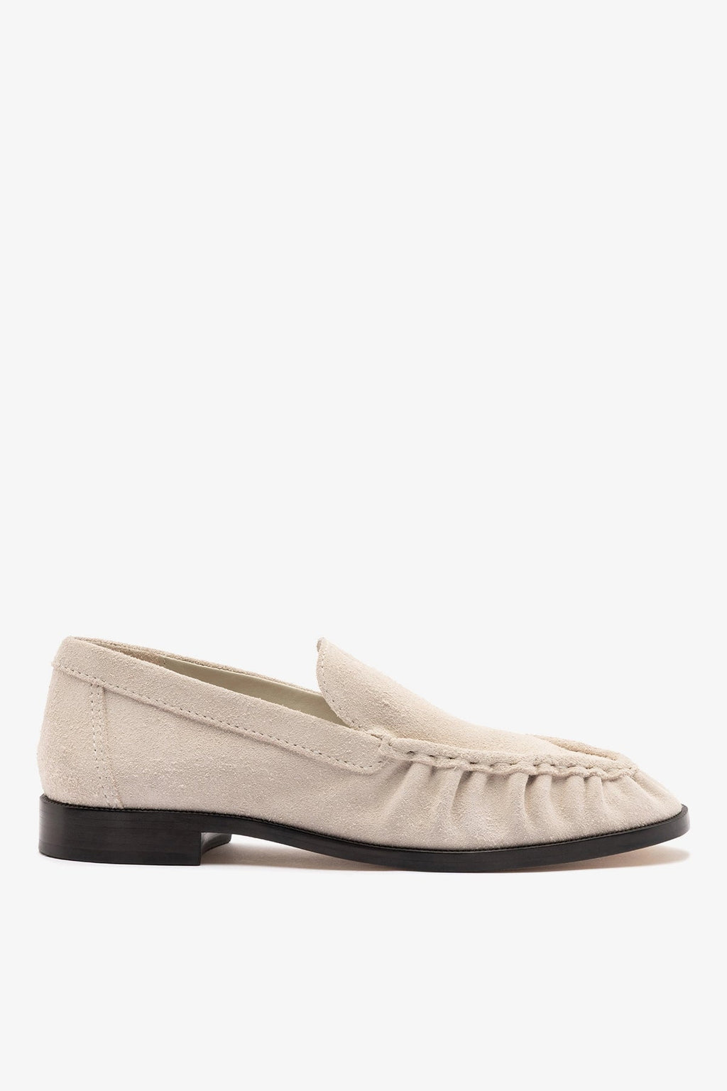 Larroude Margaux Loafer In Mushroom Grey Suede