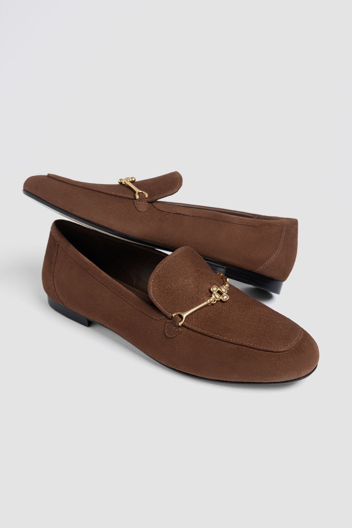 Larroude Katherine Loafer Burnt Umber Suede