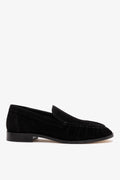 Larroude Margaux Loafer In Black Suede