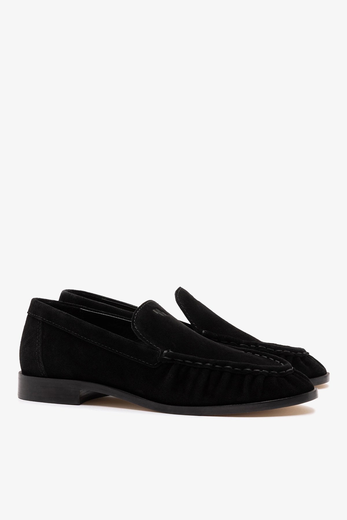 Larroude Margaux Loafer In Black Suede