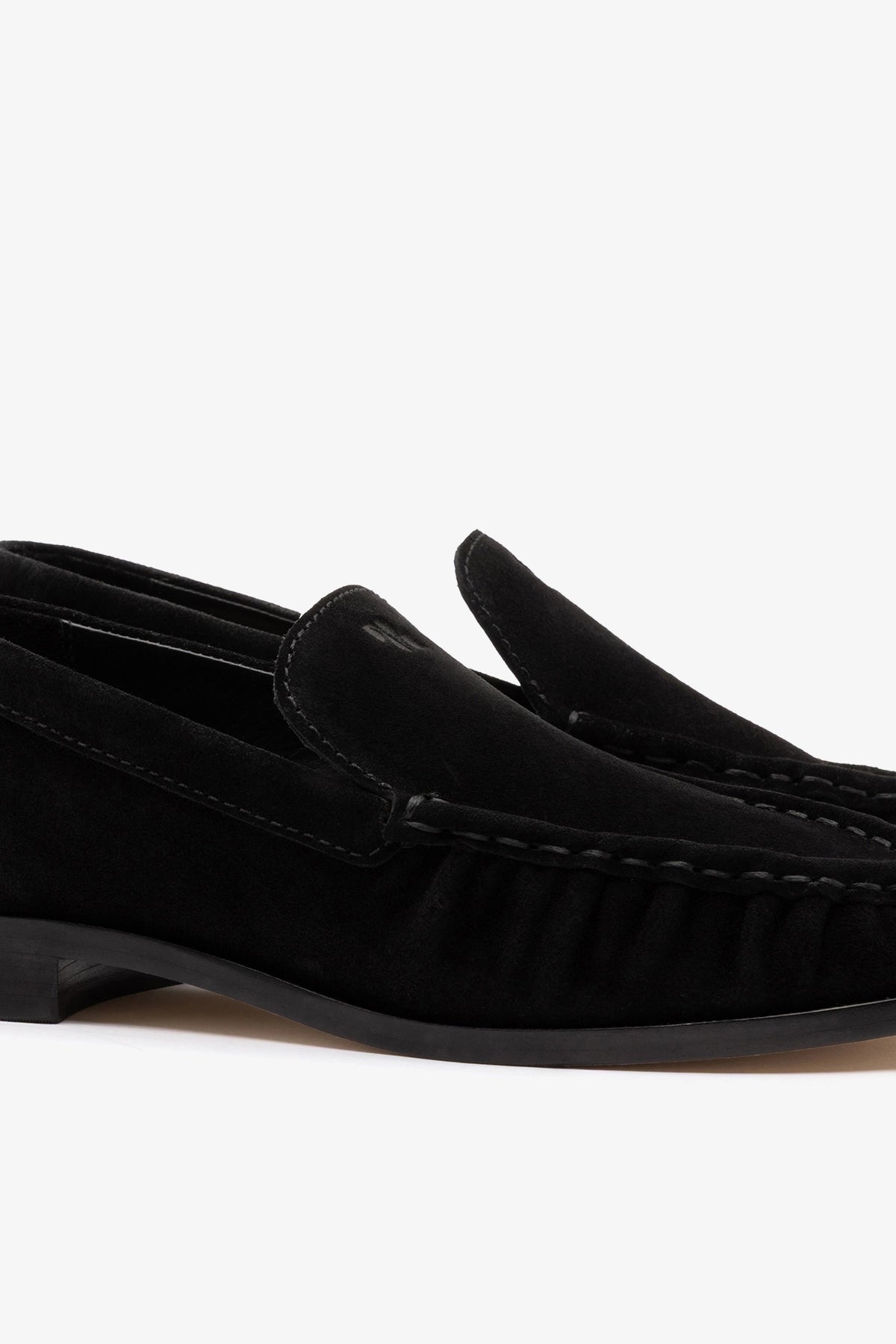 Larroude Margaux Loafer In Black Suede