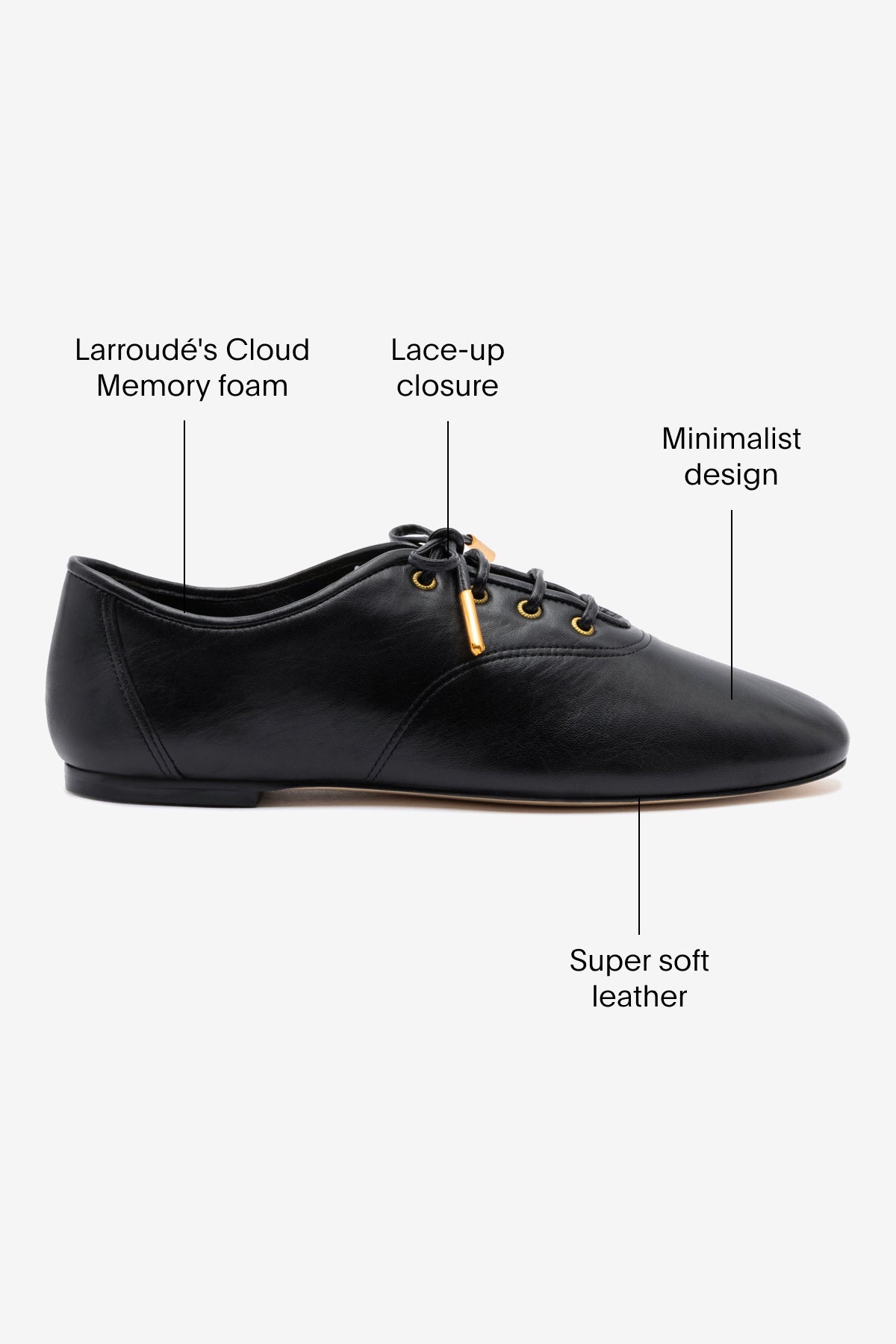 Larroude Liza Sneaker In Black Leather
