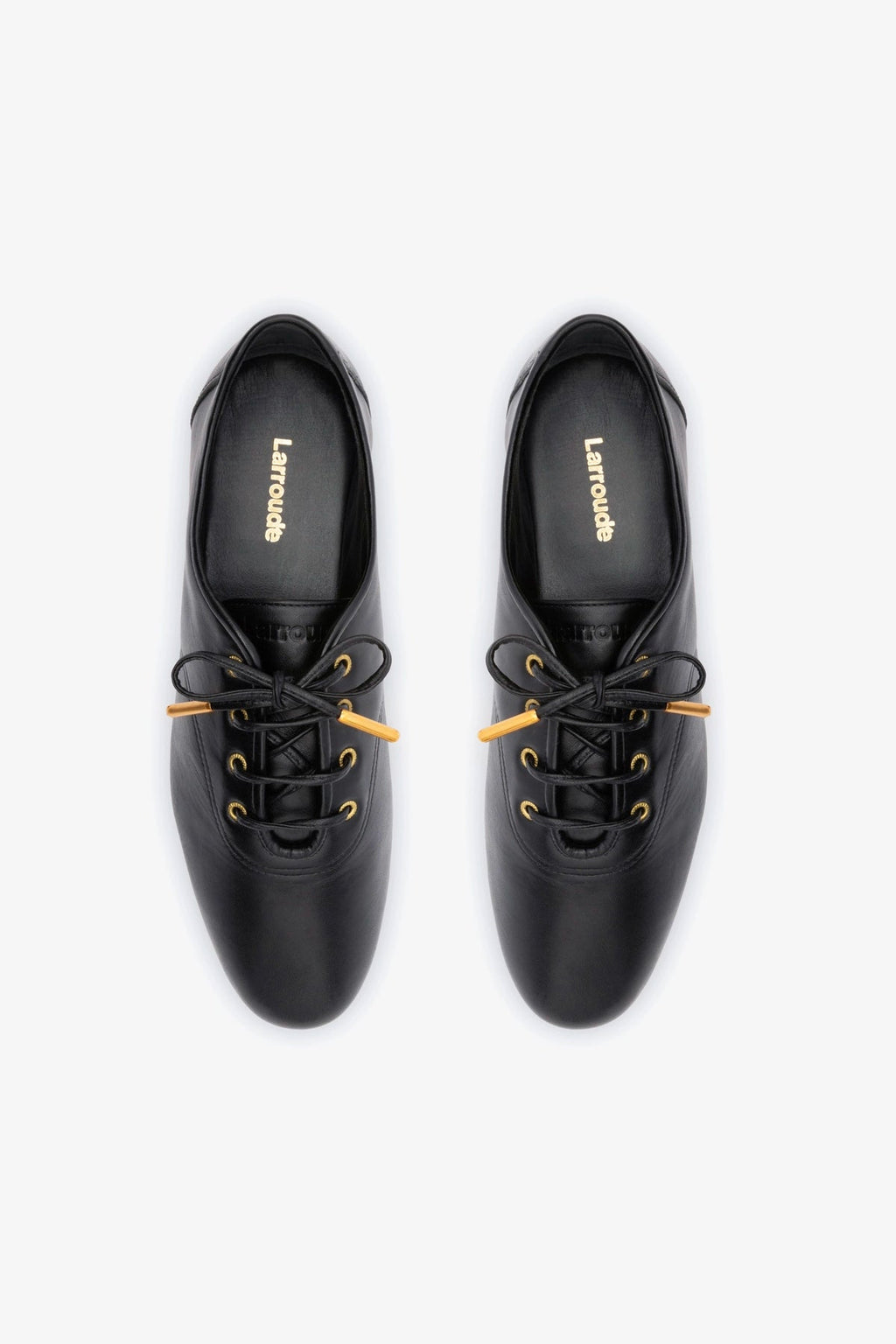 Larroude Liza Sneaker In Black Leather