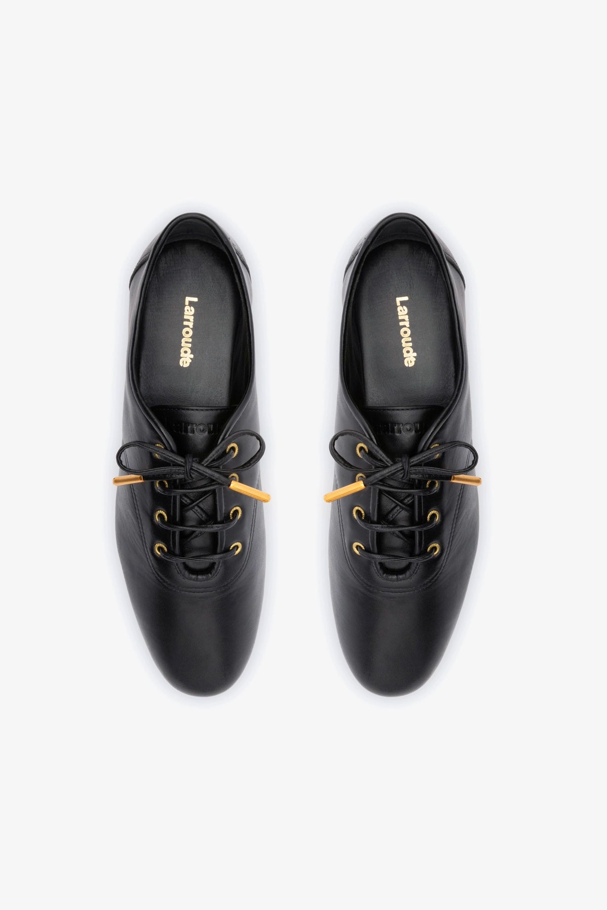 Larroude Liza Sneaker In Black Leather
